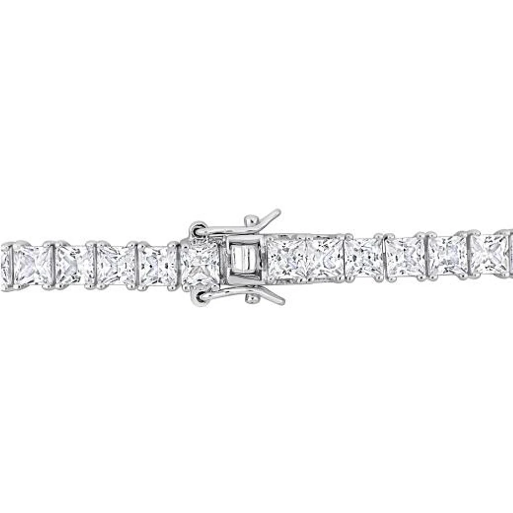 Julianna B Sterling Silver Created White Sapphire 9" Bracelet