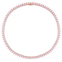 Julianna B Rose Plated Sterling Silver Pink Cubic Zirconia Tennis 18" Necklace