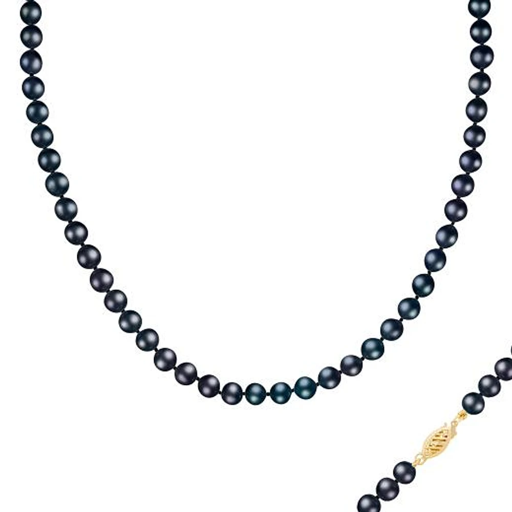 14K Yellow Gold 6-7mm Freshwater Pearl 24" Necklace