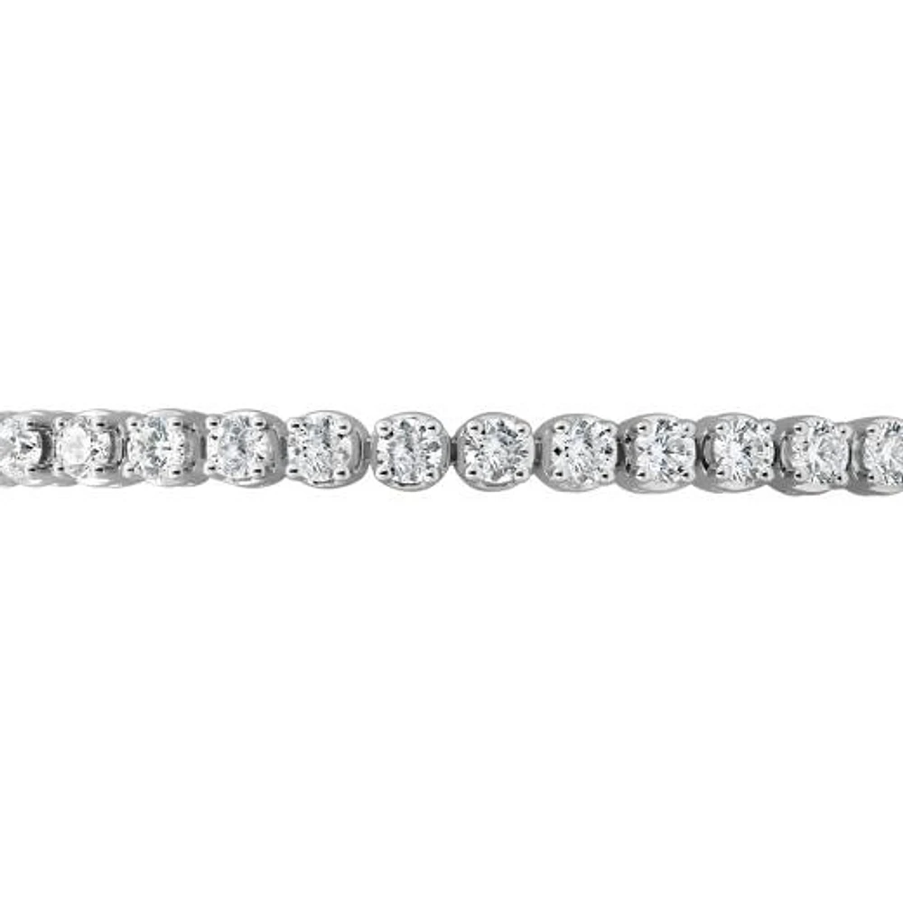New Brilliance 10K White Gold Lab Grown 5.02CTW Diamond Tennis Bracelet