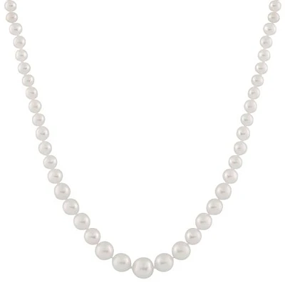 14K Yellow Gold 5-10mm 18" White Freshwater Pearl Graduated Necklace