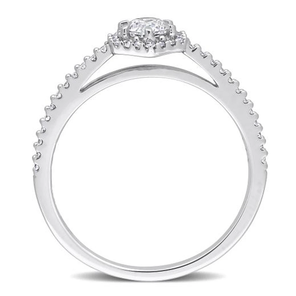 Julianna B 14K White Gold 0.49CTW Diamond Halo Bridal Ring