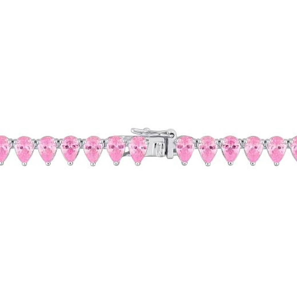 Julianna B Created Pink Sapphire 18" Tennis Necklace