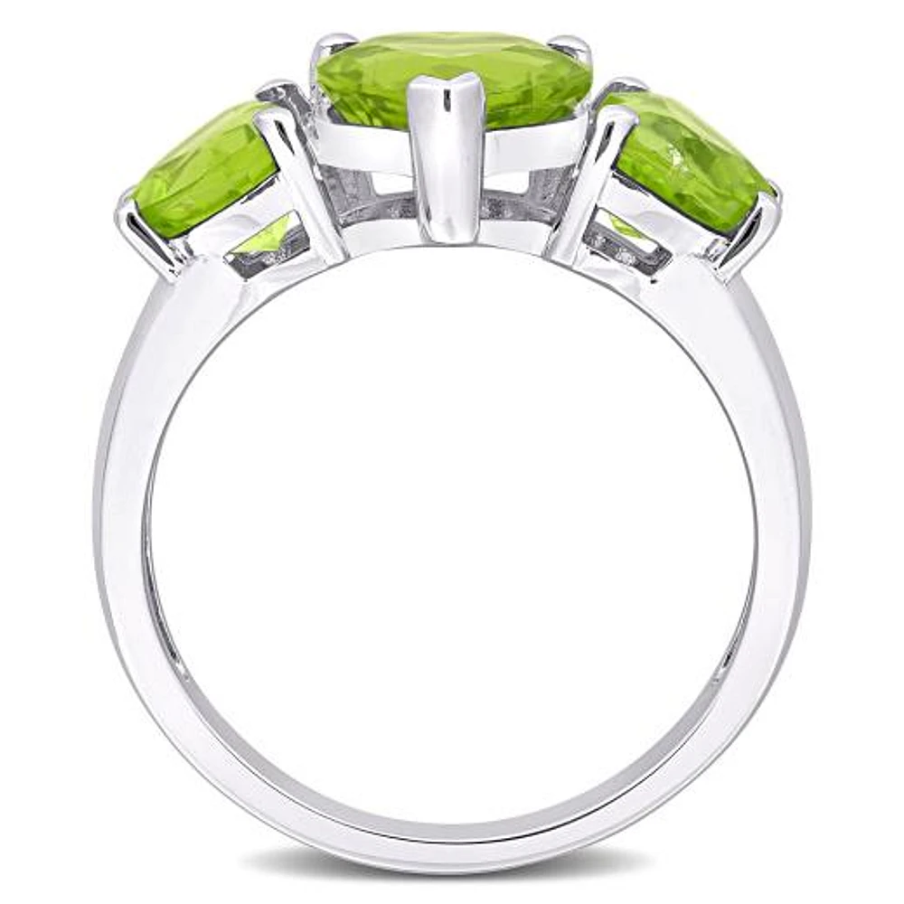 Julianna B Sterling Silver Peridot Heart Ring