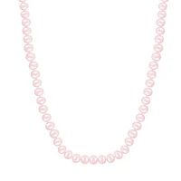 Sterling Silver 7-8mm Pink Freshwater Pearl Bracelet Earrings and Necklace Set