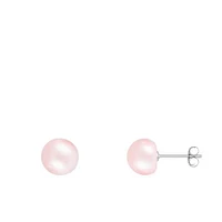 Sterling Silver 7-8mm Pink Freshwater Pearl Bracelet Earrings and Necklace Set