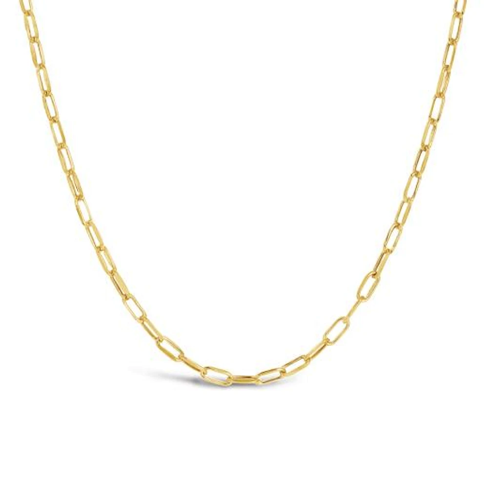 10K Yellow Gold 7.5" 2.4mm Paper Clip Bracelet