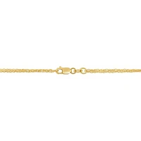 10K Yellow Gold 18" 1.4mm Solid Square Wheat Chain