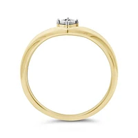 10K Yellow Gold Diamond Chevron Stackable Ring