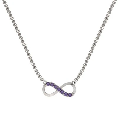 Sterling Silver Amethyst Infinity Necklace