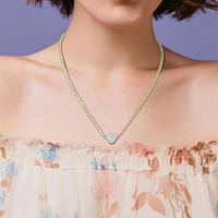 Julianna B Sterling Silver Citrine and Created White Sapphire Heart 17" Necklace