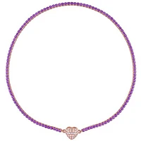 Julianna B Rose Plated Sterling Silver Amethyst and Created Sapphire Necklace