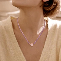 Julianna B Rose Plated Sterling Silver Amethyst and Created Sapphire Necklace