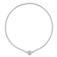 Julianna B Sterling Silver Amethyst and Created White Sapphire 17" Necklace