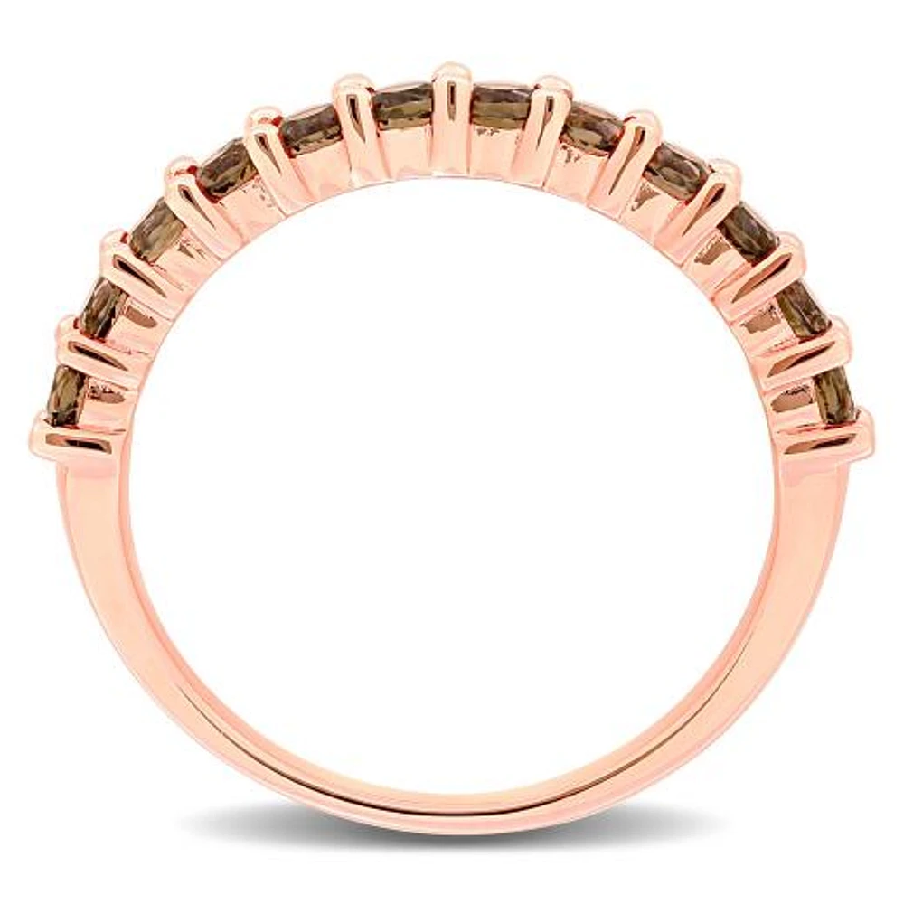 Julianna B Rose Plated Sterling Silver Smokey Quartz Ring