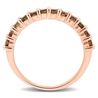 Julianna B Rose Plated Sterling Silver Smokey Quartz Ring