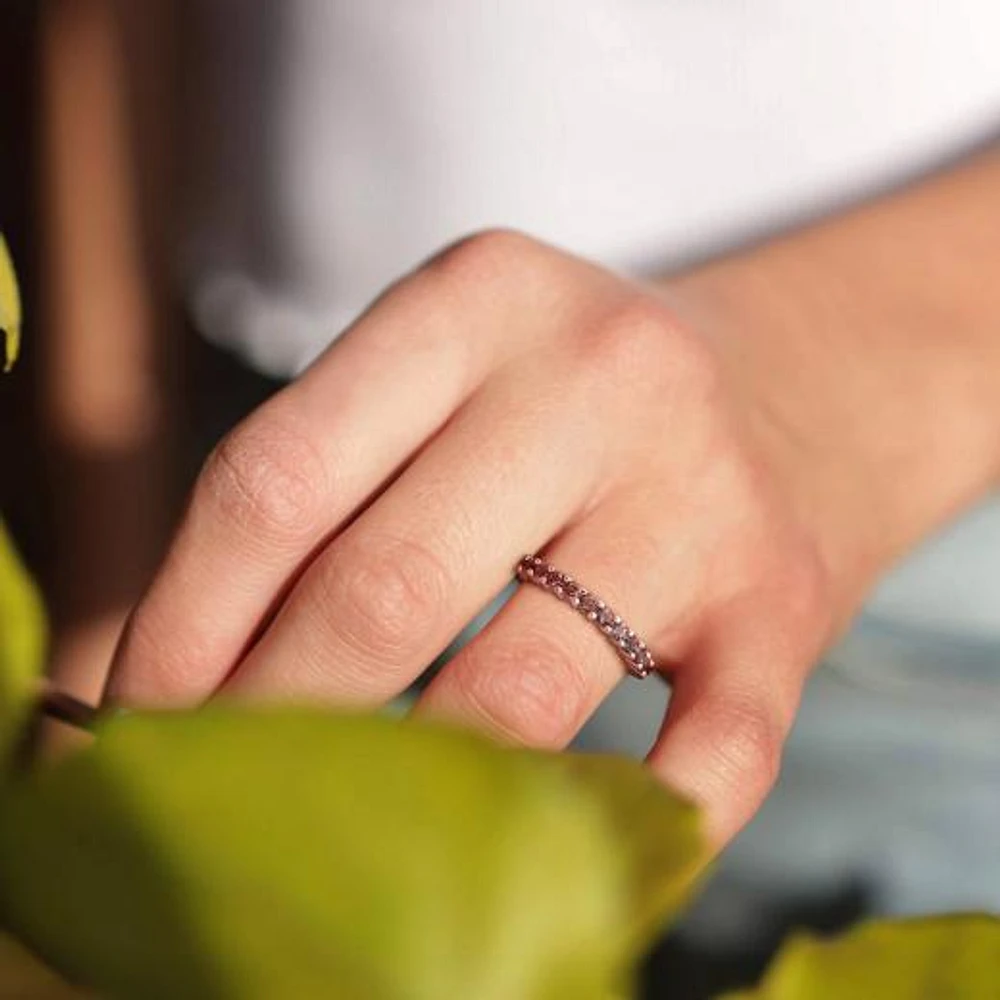 Julianna B Rose Plated Sterling Silver Smokey Quartz Ring
