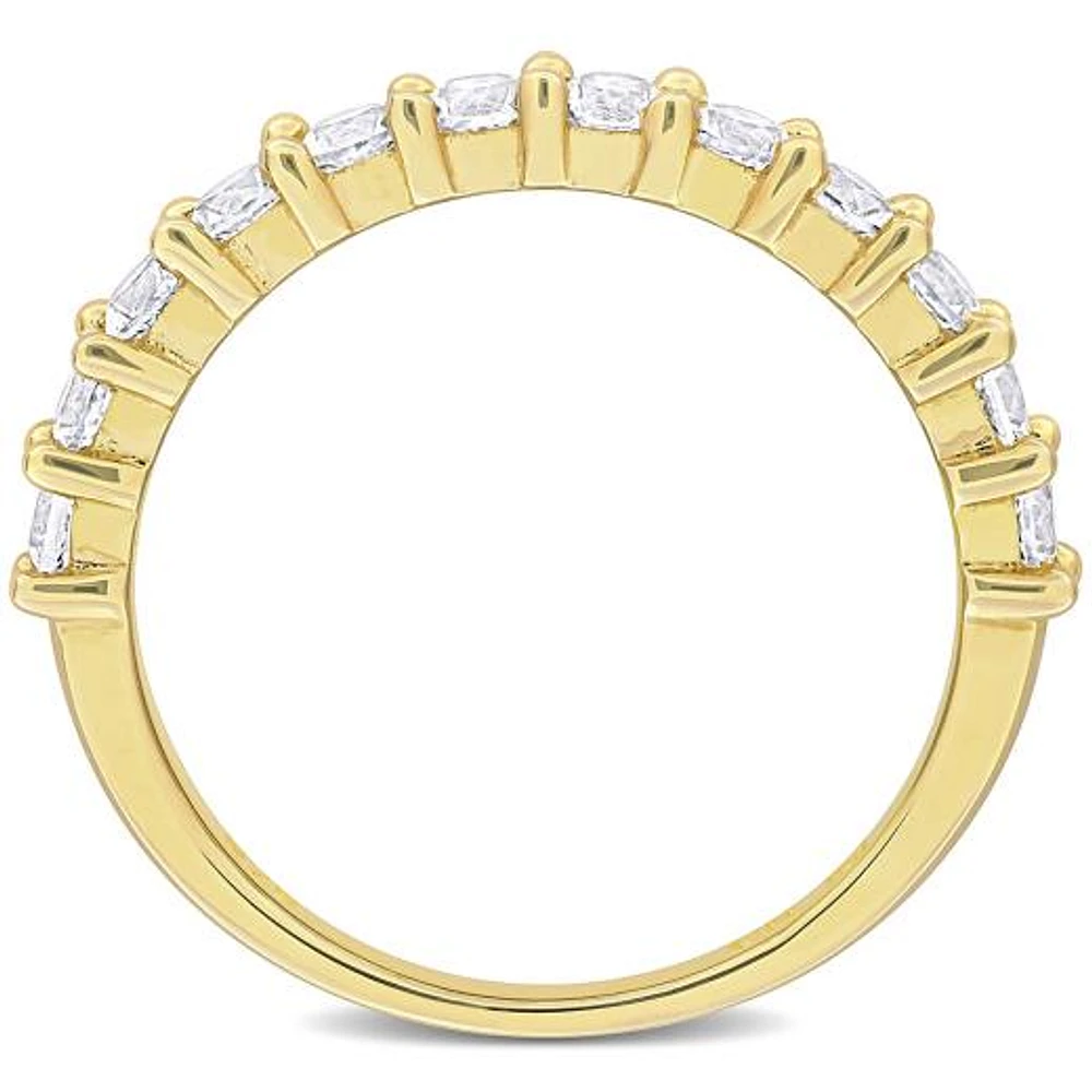 Julianna B Yellow Plated Sterling Silver Created White Sapphire Ring