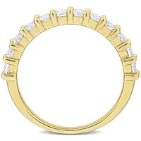 Julianna B Yellow Plated Sterling Silver Created White Sapphire Ring