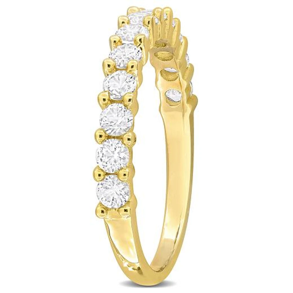 Julianna B Yellow Plated Sterling Silver Created White Sapphire Ring