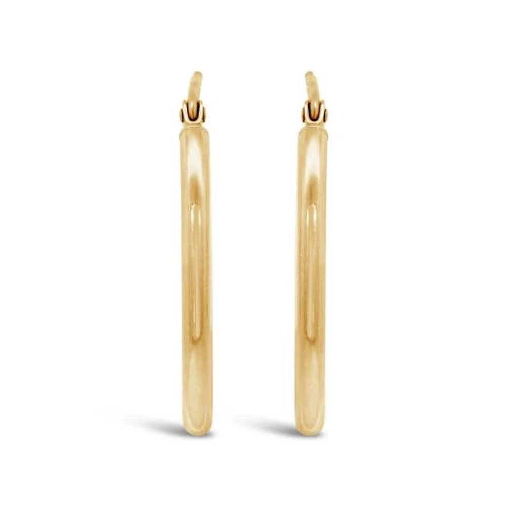 14K Yellow Gold 27mmx20mm Oval Hoop Earrings