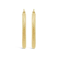 14K Yellow Gold 30mm Diamond Cut Hoop Earrings