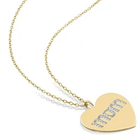 Julianna B Yellow Plated Sterling Silver Diamond Heart Mom Pendant