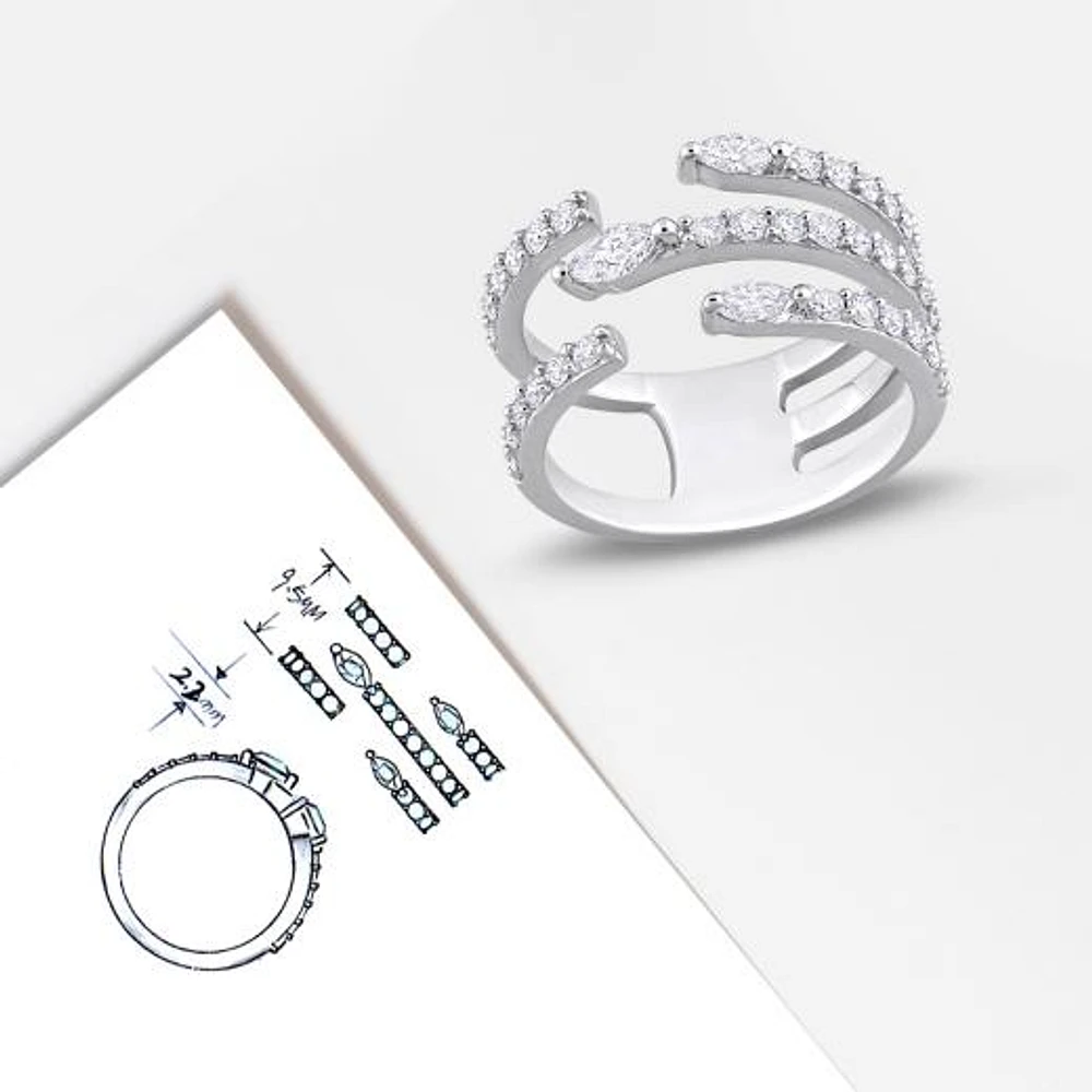 Julianna B 14K White Gold 1.00CTW Diamond Fashion Ring