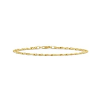 10K Yellow Gold 8.5" Solid Diamond Cut Figarucci Bracelet