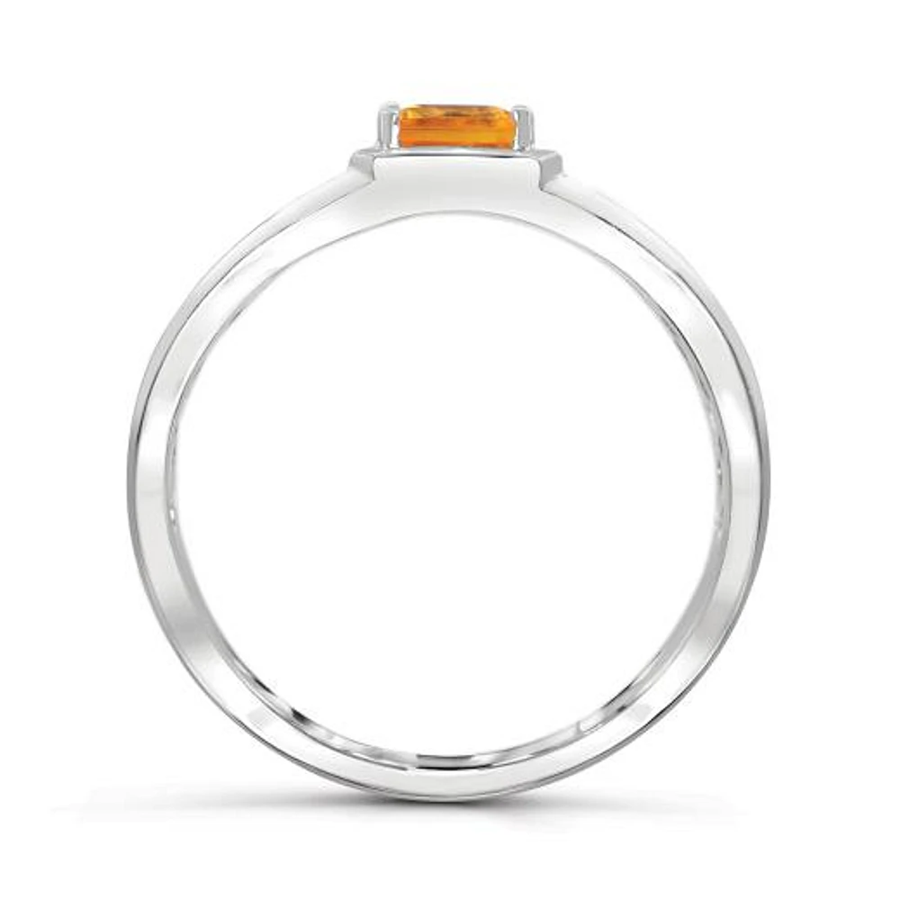 Sterling Silver Citrine Men's Ring