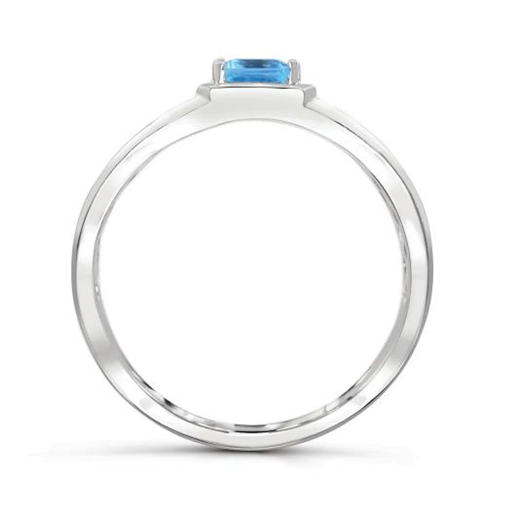 Sterling Silver Swiss Blue Topaz Men's Ring