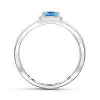 Sterling Silver Swiss Blue Topaz Men's Ring