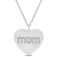 Julianna B Sterling Silver Diamond Mom Pendant