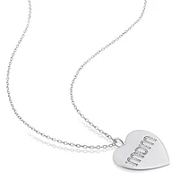 Julianna B Sterling Silver Diamond Mom Pendant