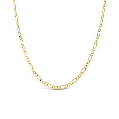 10K Yellow Gold 22" 3.5mm Diamond Cut Figaro Chain