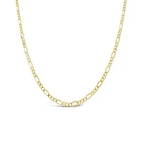 10K Yellow Gold 22" 3.5mm Diamond Cut Figaro Chain