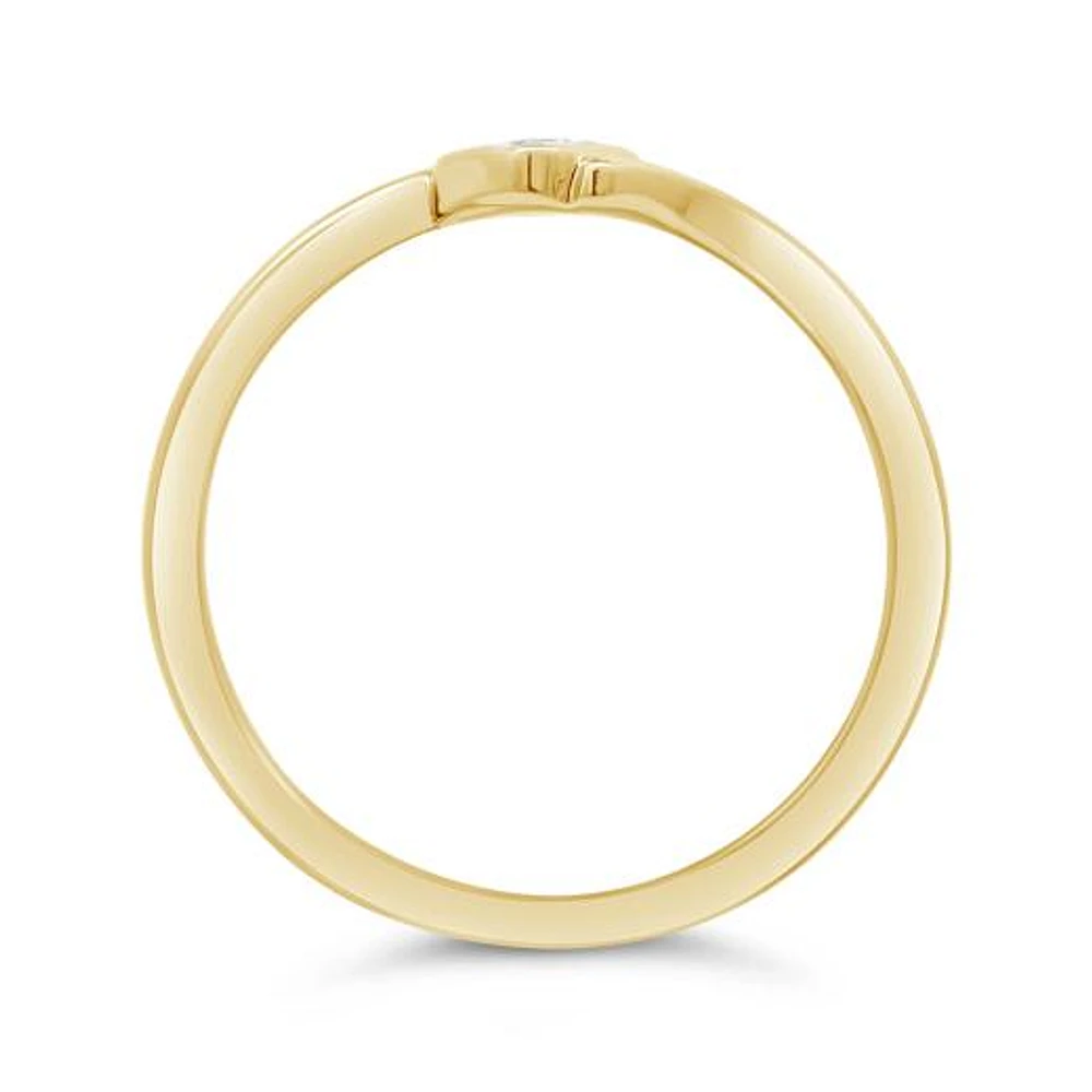 Diamond Solitaire Promise Ring in 10K Yellow Gold