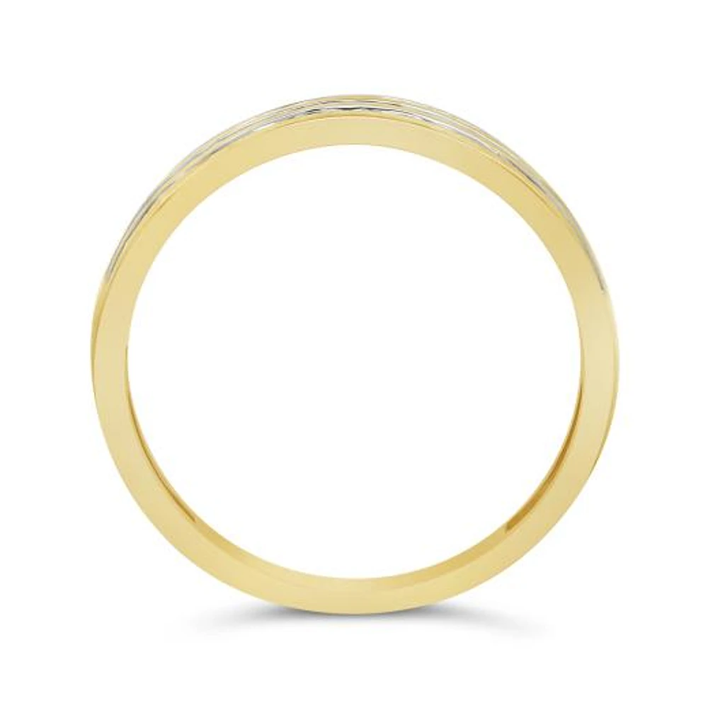 0.40CTW Diamond Three Row Band in 10K Yellow Gold