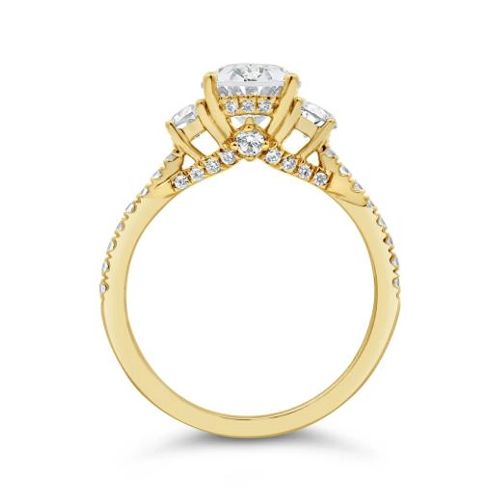 Jenny Packham Lab Grown 2.75CTW Oval Shaped Diamond Bridal Ring 18K Yellow Gold