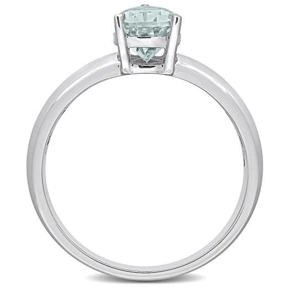JULIANNA B 14K White Gold Aquamarine Engagement Ring
