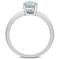 JULIANNA B 14K White Gold Aquamarine Engagement Ring