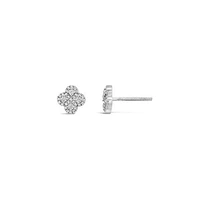 10K White Gold 0.30CTW Diamond Fashion Stud Earrings