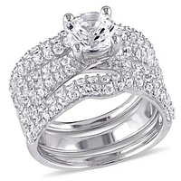 JULIANNA B Sterling Silver Created White Sapphire Bridal Set