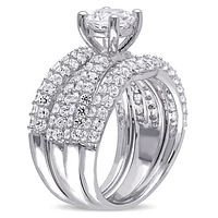 JULIANNA B Sterling Silver Created White Sapphire Bridal Set