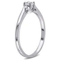 Julianna B Sterling Silver Created White Sapphire & Diamond Ring