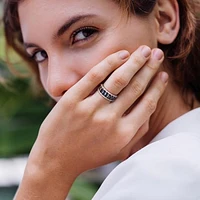 Julianna B 14K White Gold Sapphire & Diamond Semi Eternity Ring