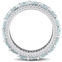 JULIANNA B 14K White Gold Aquamarine & Diamond Eternity Ring