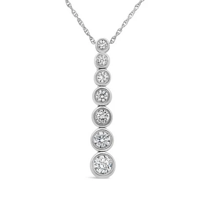 New Brilliance Lab Grown 0.69CTW Diamond Drop Pendant in 10K White Gold