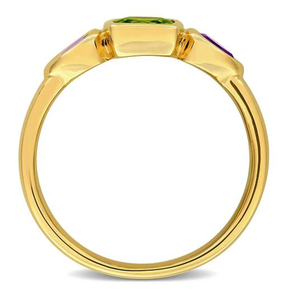 JULIANNA B 10K Yellow Gold Peridot & Amethyst Ring
