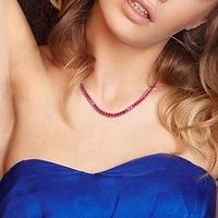 Julianna B Sterling Silver Created Ruby 17" Necklace